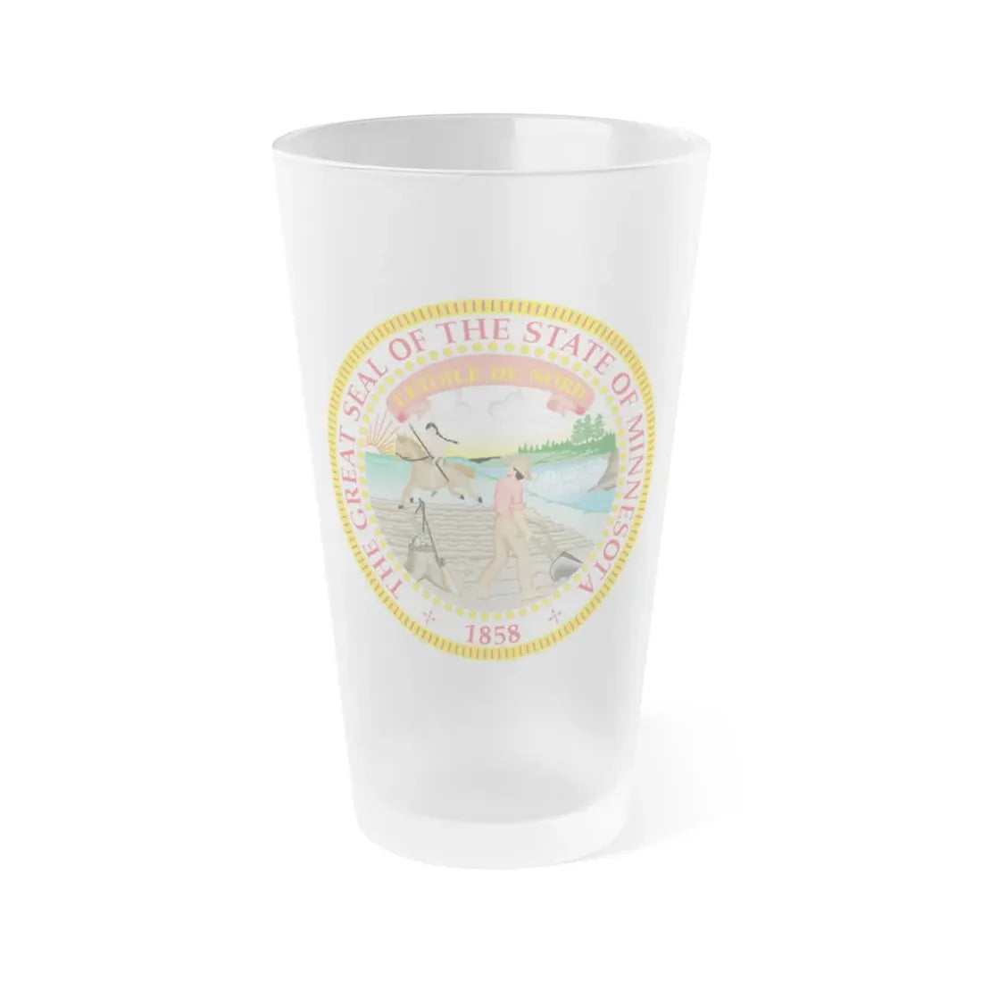 Minnesota State Seal - Frosted Pint Glass 16oz 16oz Frosted - Go Mug Yourself