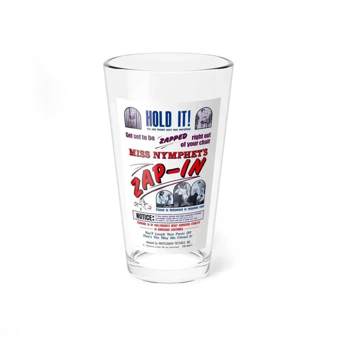 MISS NYMPHETS ZAP IN 1970 Movie Poster - Pint Glass 16oz 16oz - Go Mug Yourself