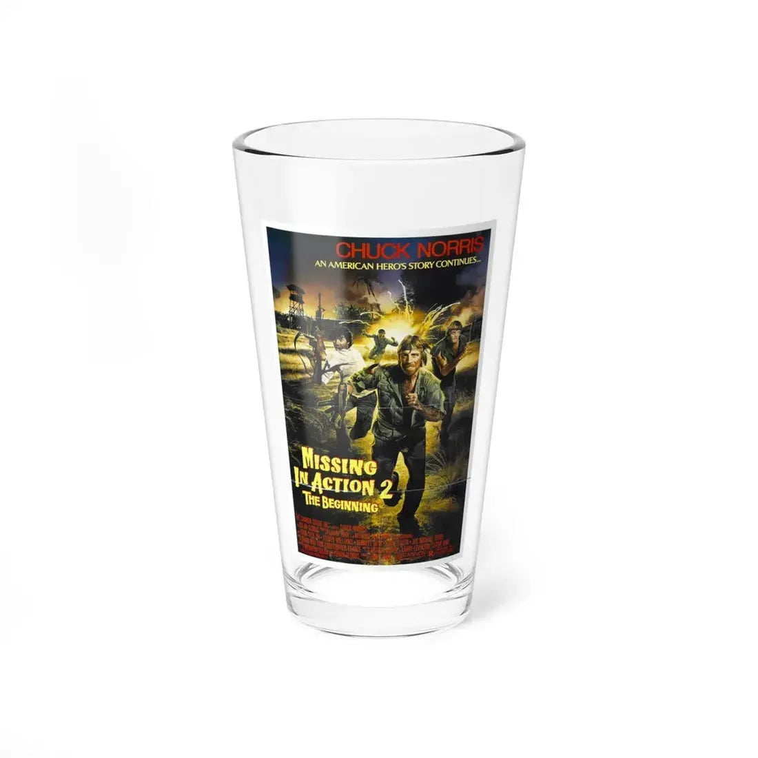 MISSING IN ACTION 2 1985 Movie Poster - Pint Glass 16oz 16oz - Go Mug Yourself