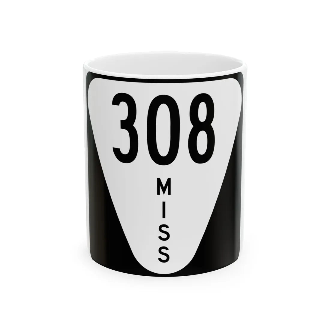 Mississippi 308 (Mississippi) (Road Sign) White Coffee Mug 11oz - Go Mug Yourself