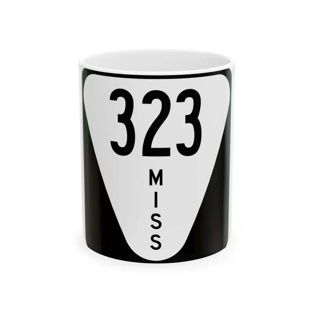 Mississippi 323 (Mississippi) (Road Sign) White Coffee Mug 11oz - Go Mug Yourself