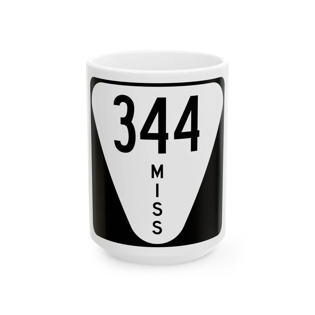 Mississippi 344 (Mississippi) (Road Sign) White Coffee Mug 15oz - Go Mug Yourself