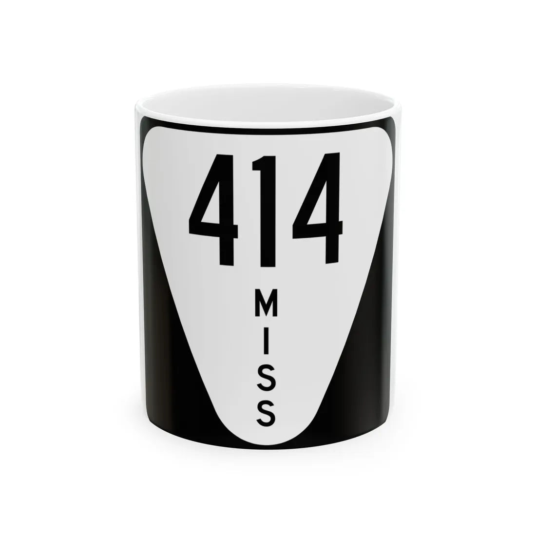 Mississippi 414 (Mississippi) (Road Sign) White Coffee Mug 11oz - Go Mug Yourself