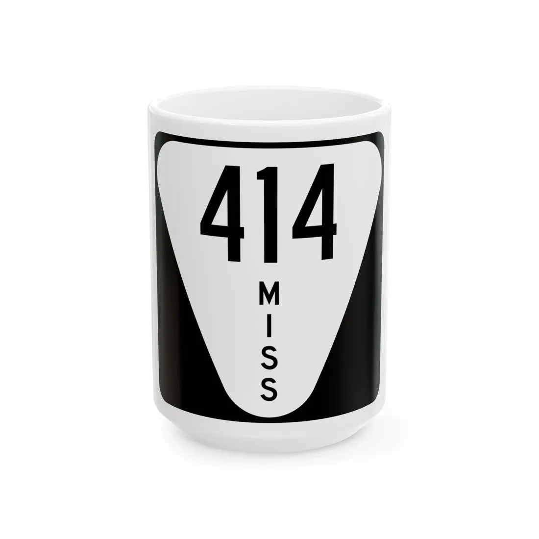 Mississippi 414 (Mississippi) (Road Sign) White Coffee Mug 15oz - Go Mug Yourself