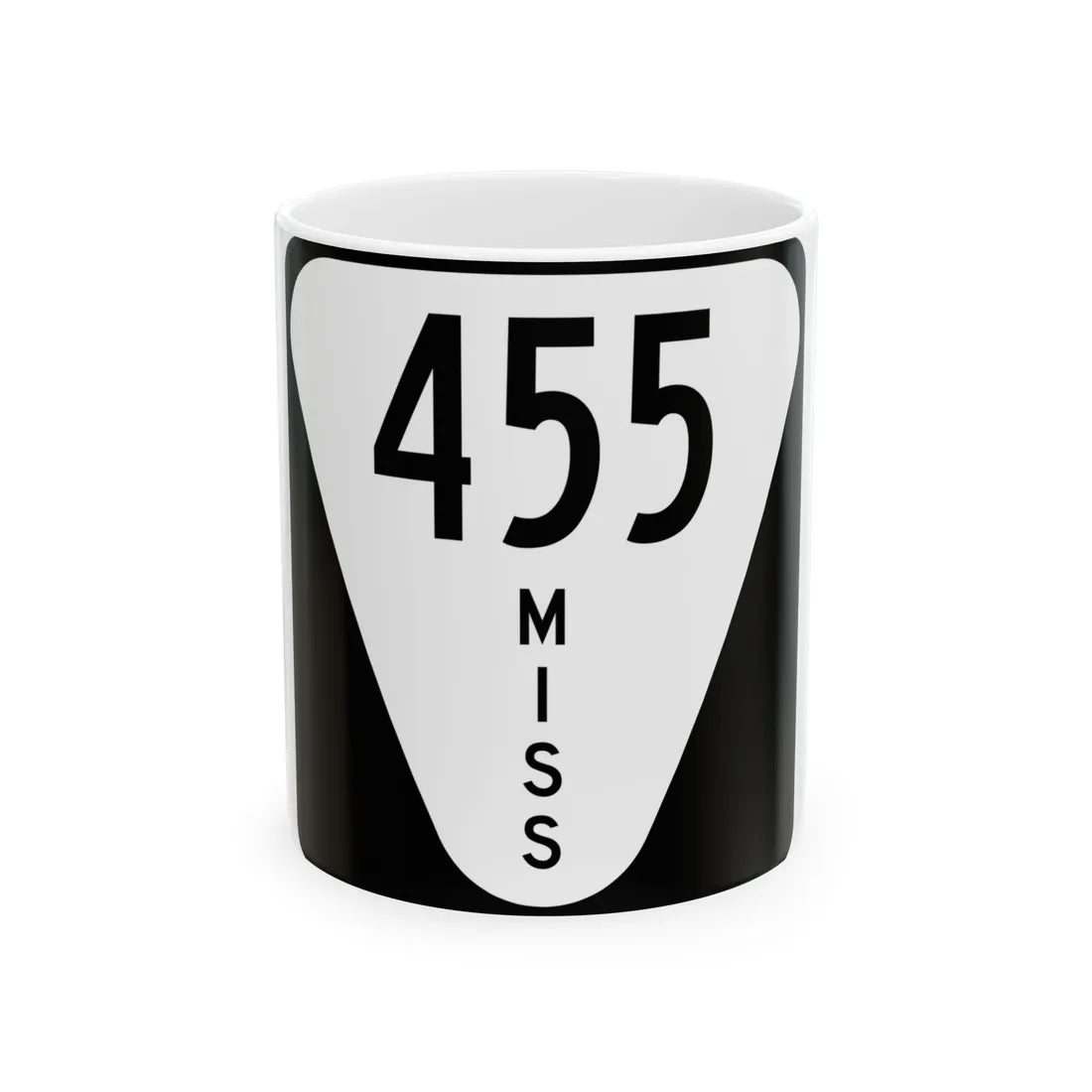Mississippi 455 (Mississippi) (Road Sign) White Coffee Mug 11oz - Go Mug Yourself