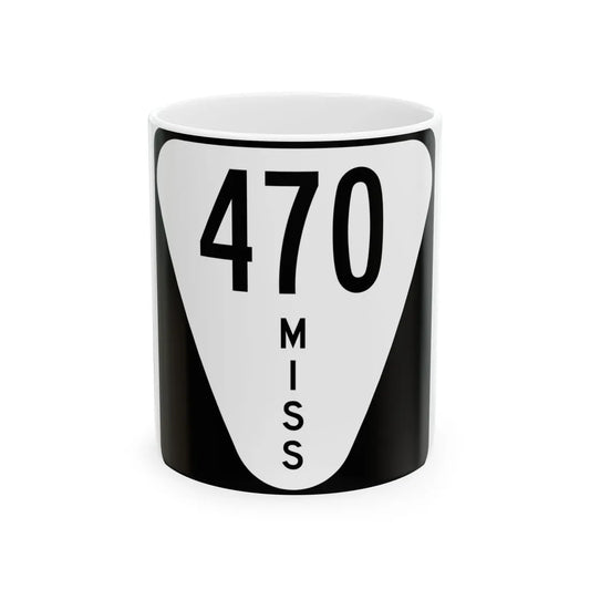 Mississippi 470 (Mississippi) (Road Sign) White Coffee Mug 11oz - Go Mug Yourself