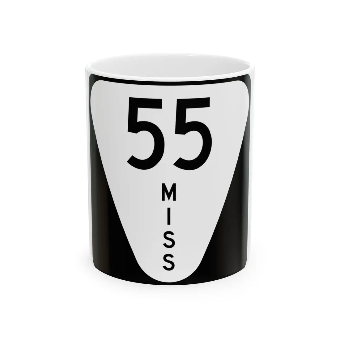 Mississippi 55 (Mississippi) (Road Sign) White Coffee Mug 11oz - Go Mug Yourself