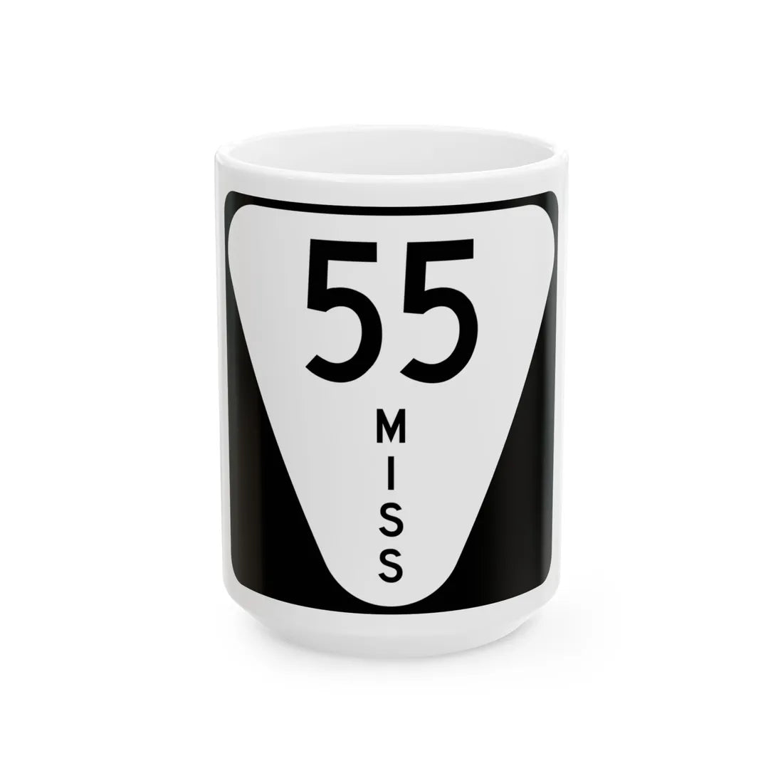 Mississippi 55 (Mississippi) (Road Sign) White Coffee Mug 15oz - Go Mug Yourself