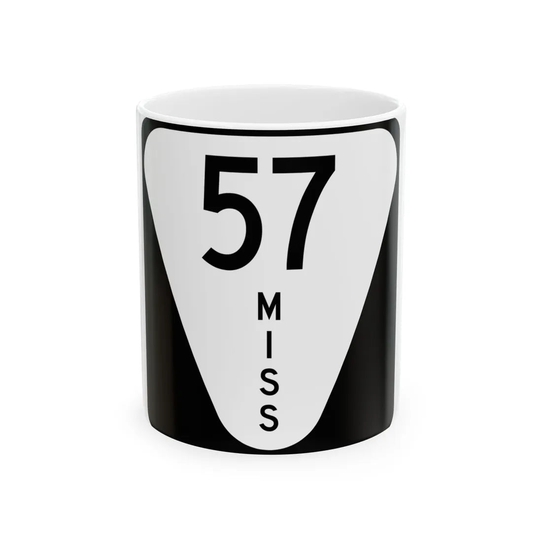 Mississippi 57 (Mississippi) (Road Sign) White Coffee Mug 11oz - Go Mug Yourself