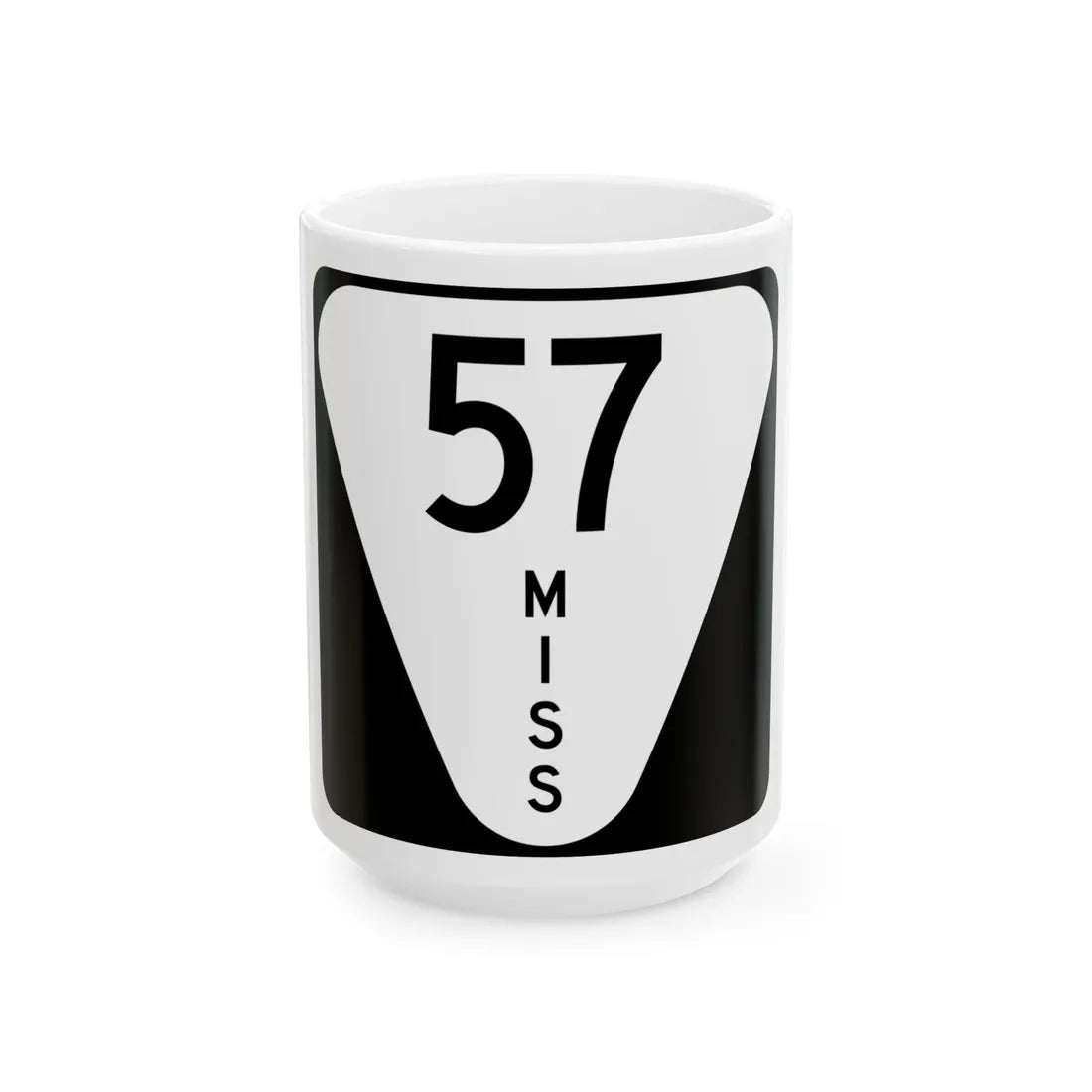 Mississippi 57 (Mississippi) (Road Sign) White Coffee Mug 15oz - Go Mug Yourself
