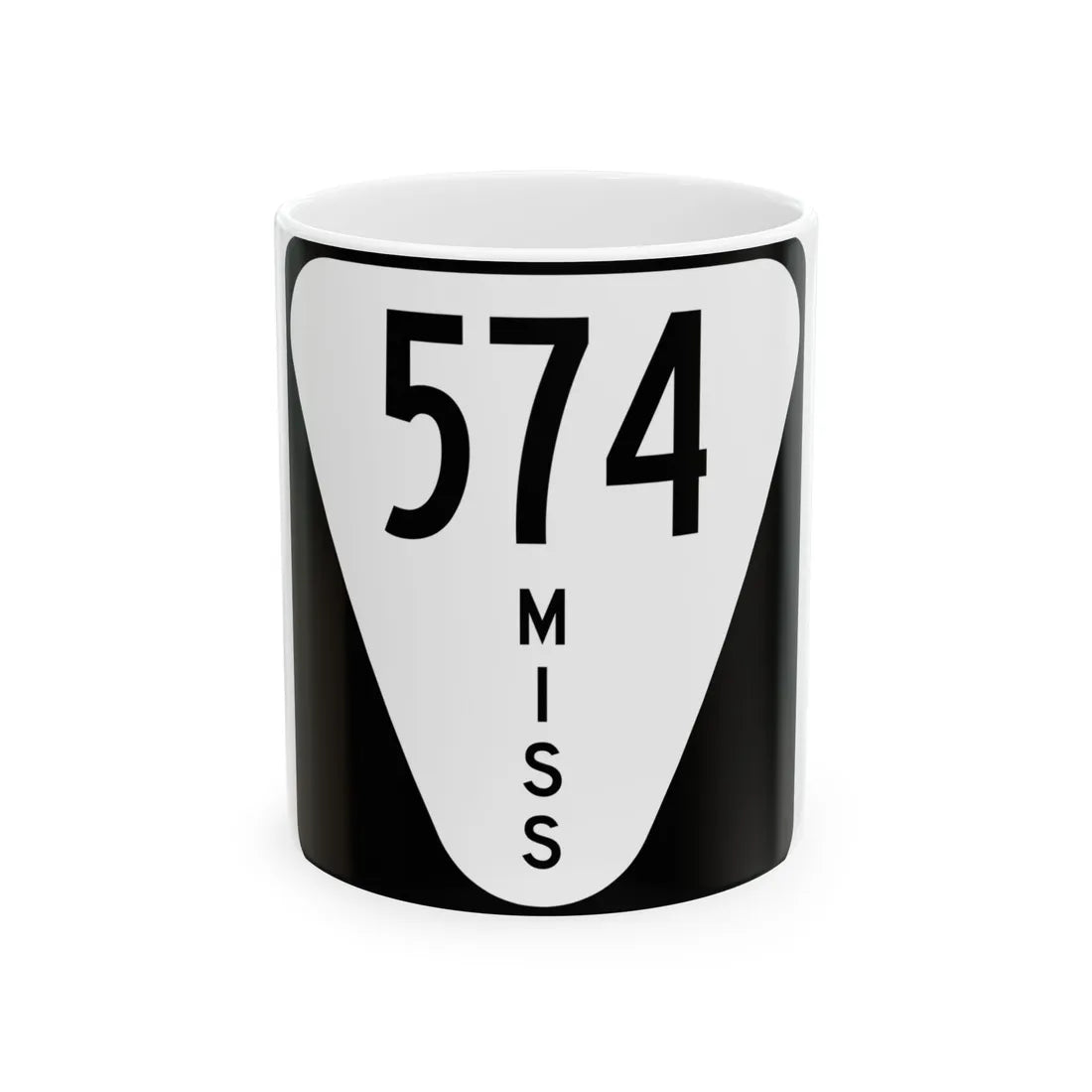 Mississippi 574 (Mississippi) (Road Sign) White Coffee Mug 11oz - Go Mug Yourself