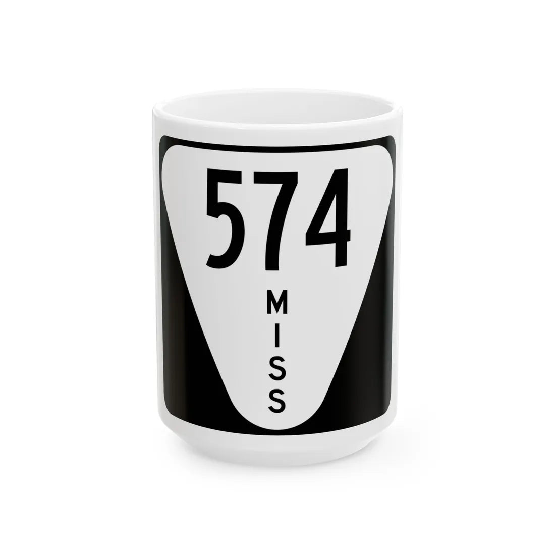 Mississippi 574 (Mississippi) (Road Sign) White Coffee Mug 15oz - Go Mug Yourself