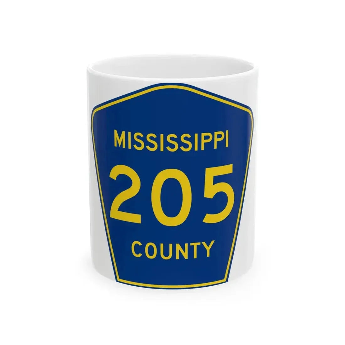 Mississippi County 205 (Missouri) (Road Sign) White Coffee Mug 11oz - Go Mug Yourself