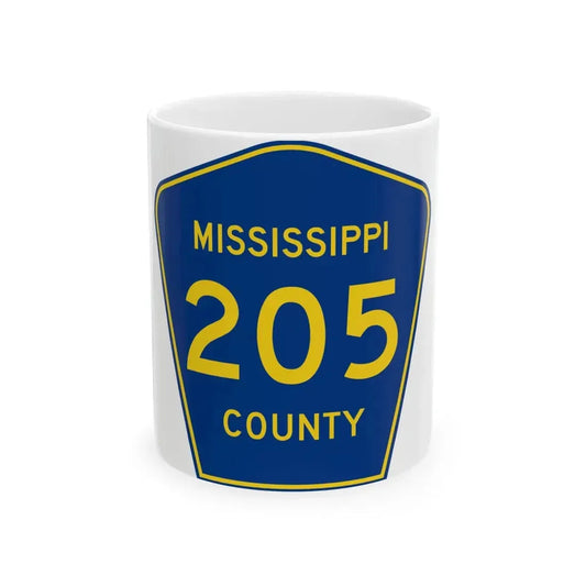 Mississippi County 205 (Missouri) (Road Sign) White Coffee Mug 11oz - Go Mug Yourself