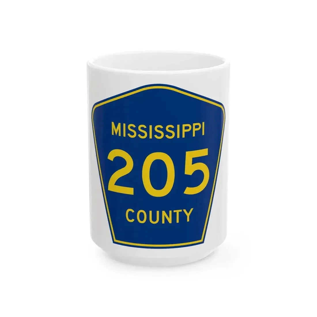 Mississippi County 205 (Missouri) (Road Sign) White Coffee Mug 15oz - Go Mug Yourself