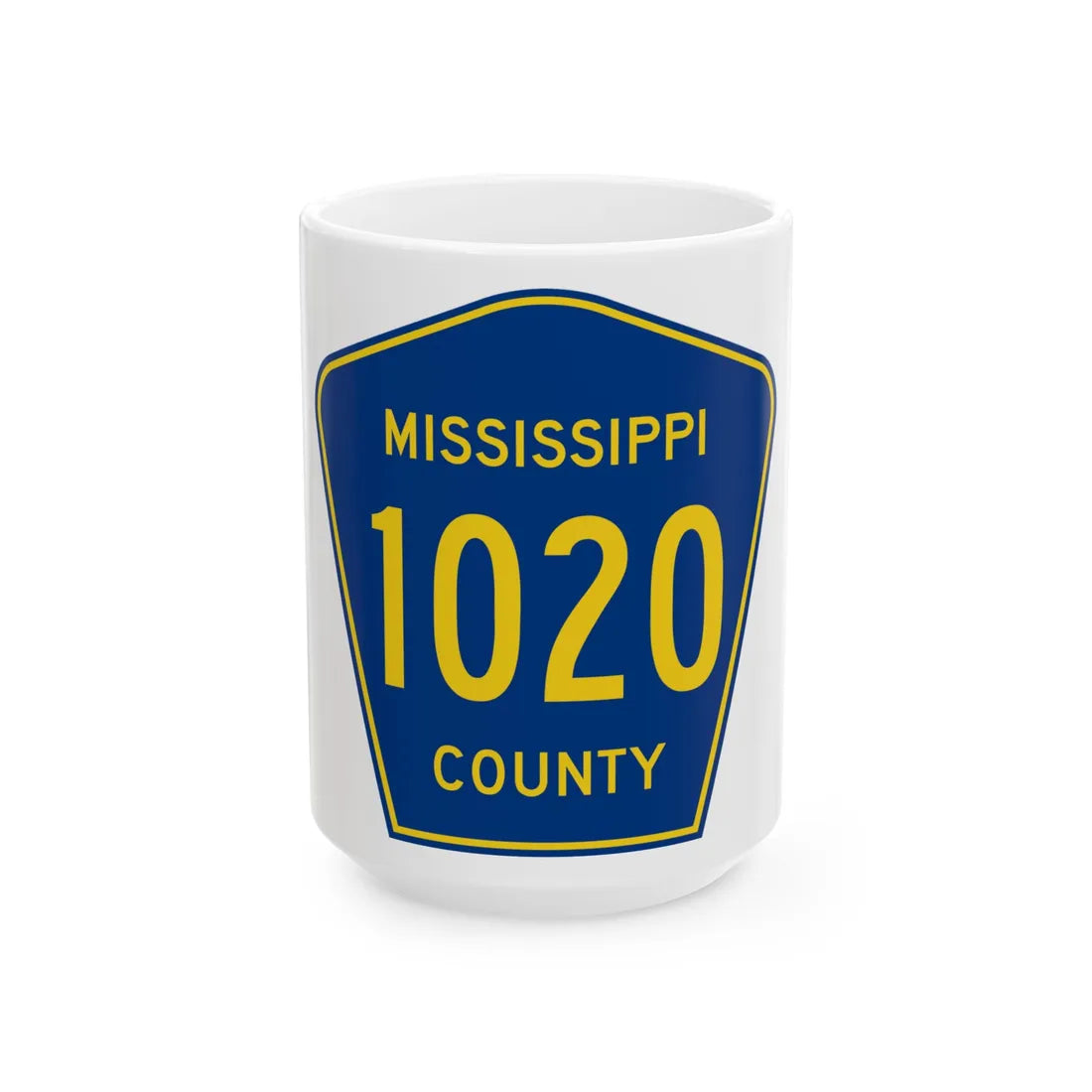 Mississippi County Route 1020 AR (Arkansas) (Road Sign) White Coffee Mug 15oz - Go Mug Yourself