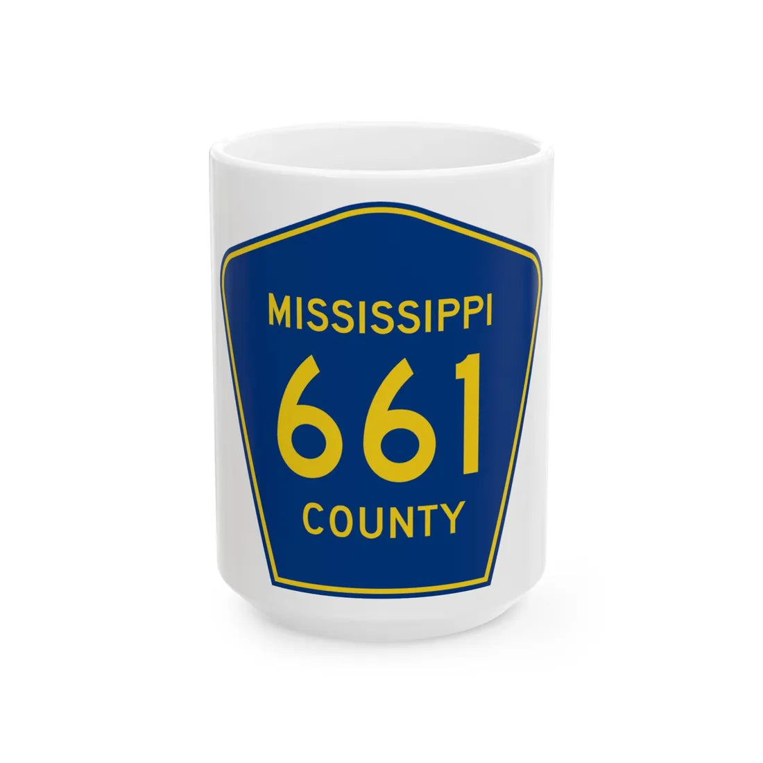 Mississippi County Route 661 AR (Arkansas) (Road Sign) White Coffee Mug 15oz - Go Mug Yourself