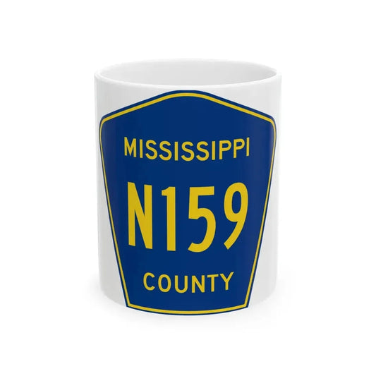 Mississippi County Route N159 AR (Arkansas) (Road Sign) White Coffee Mug 11oz - Go Mug Yourself