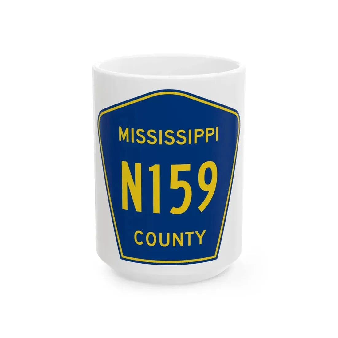 Mississippi County Route N159 AR (Arkansas) (Road Sign) White Coffee Mug 15oz - Go Mug Yourself