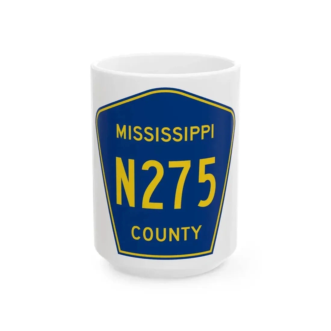 Mississippi County Route N275 AR (Arkansas) (Road Sign) White Coffee Mug 15oz - Go Mug Yourself