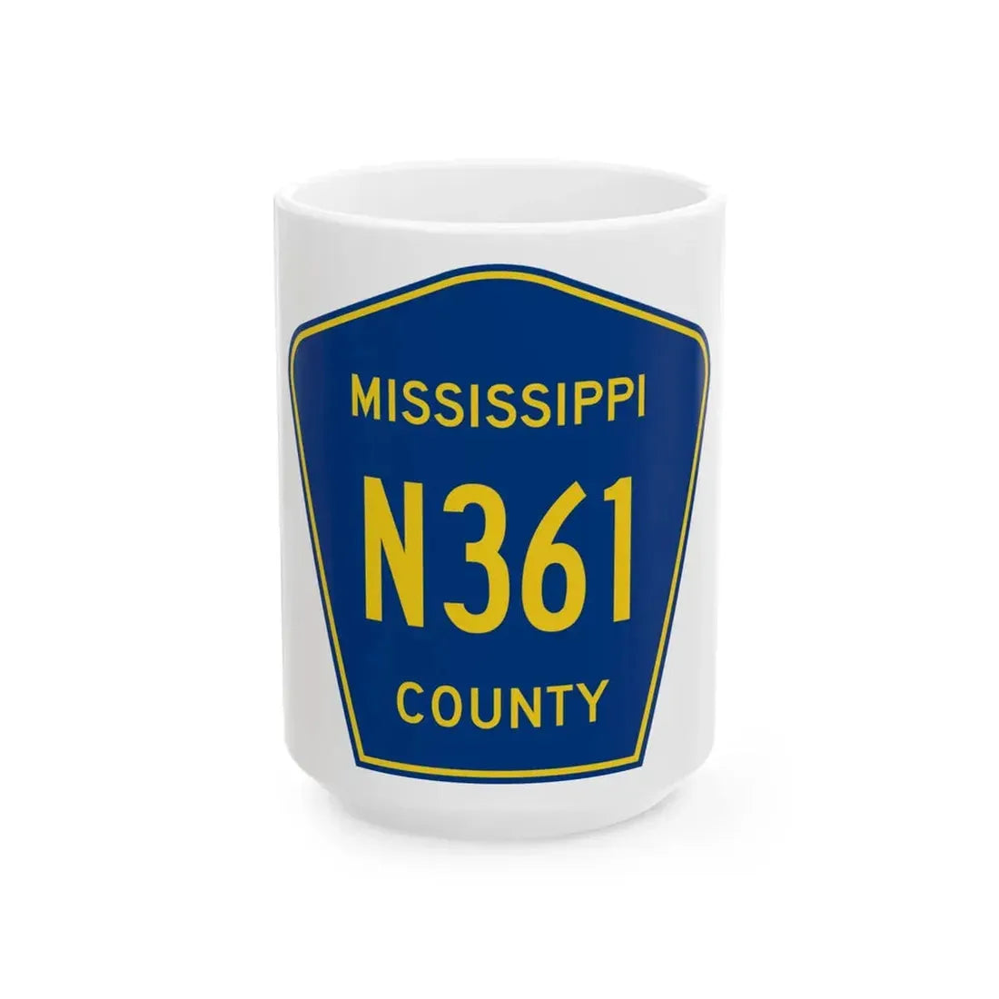 Mississippi County Route N361 AR (Arkansas) (Road Sign) White Coffee Mug 15oz - Go Mug Yourself