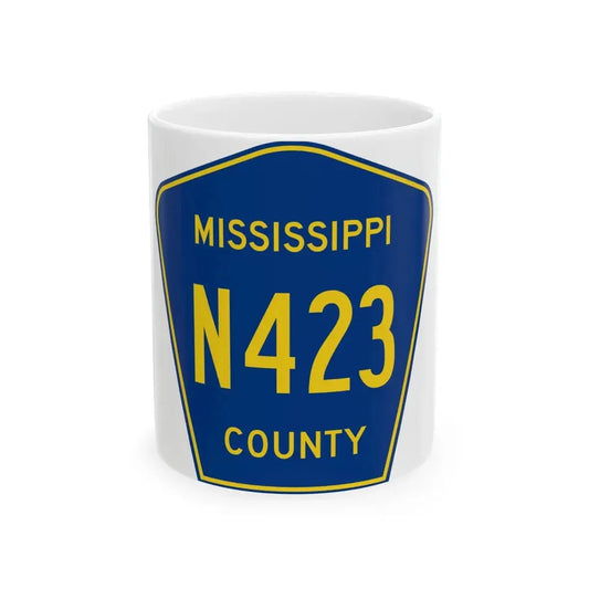 Mississippi County Route N423 AR (Arkansas) (Road Sign) White Coffee Mug 11oz - Go Mug Yourself