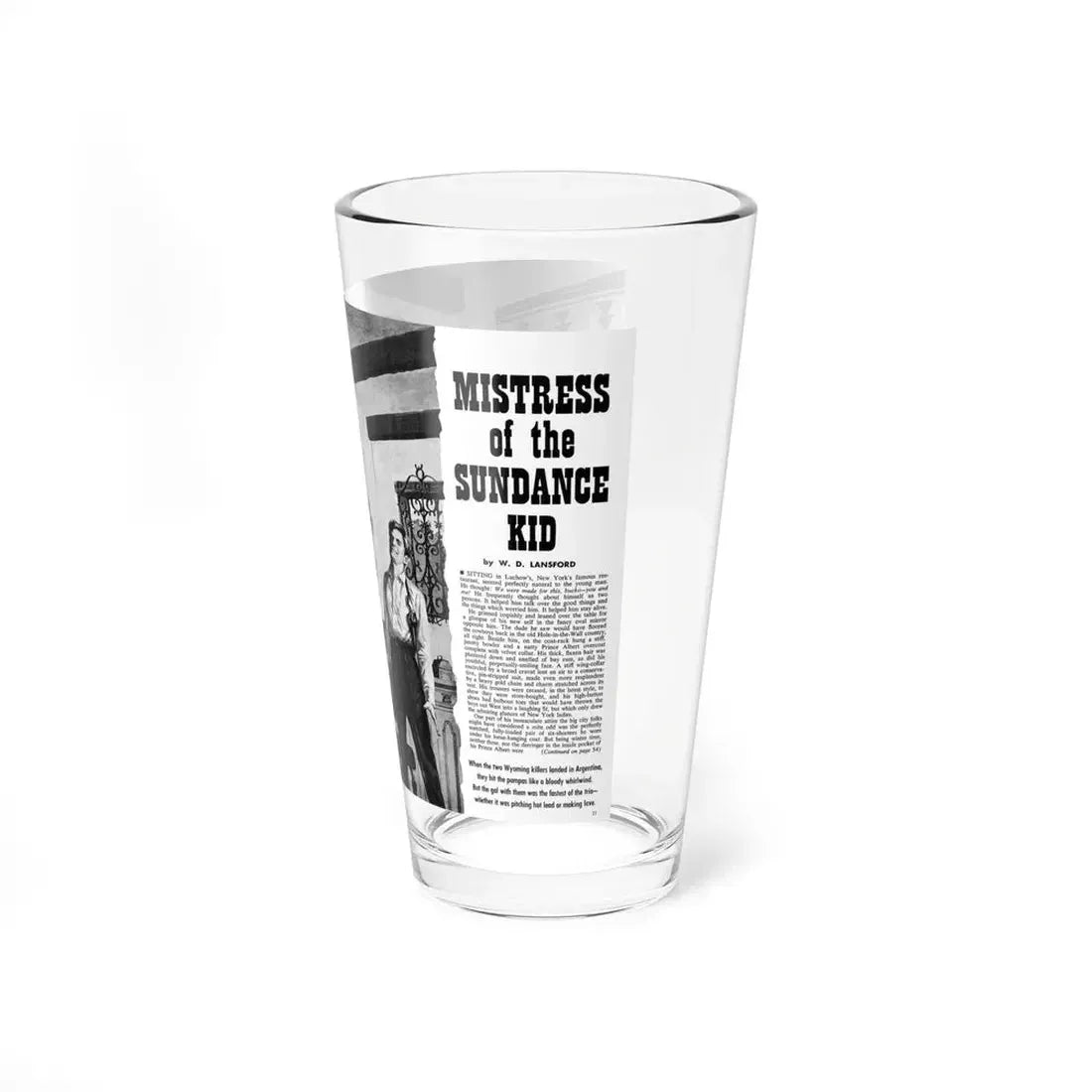 Mistress of the Sundance Kid, Man's Conquest, October 1959 (Magazine Illustration) Pint Glass 16oz - Go Mug Yourself