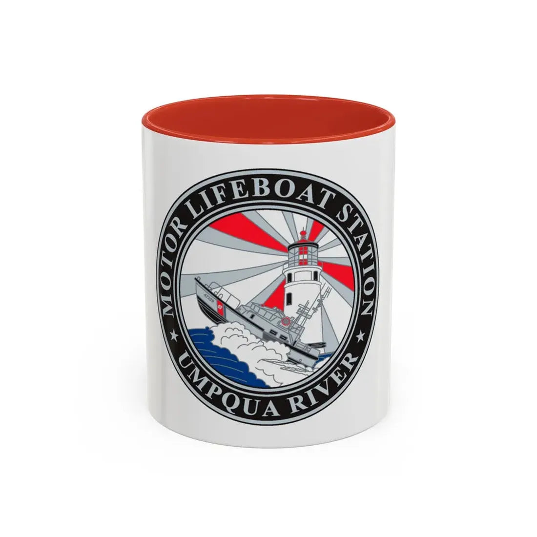 MLSTA Umpqua River (U.S. Coast Guard) Accent Coffee Mug 11oz Red - Go Mug Yourself