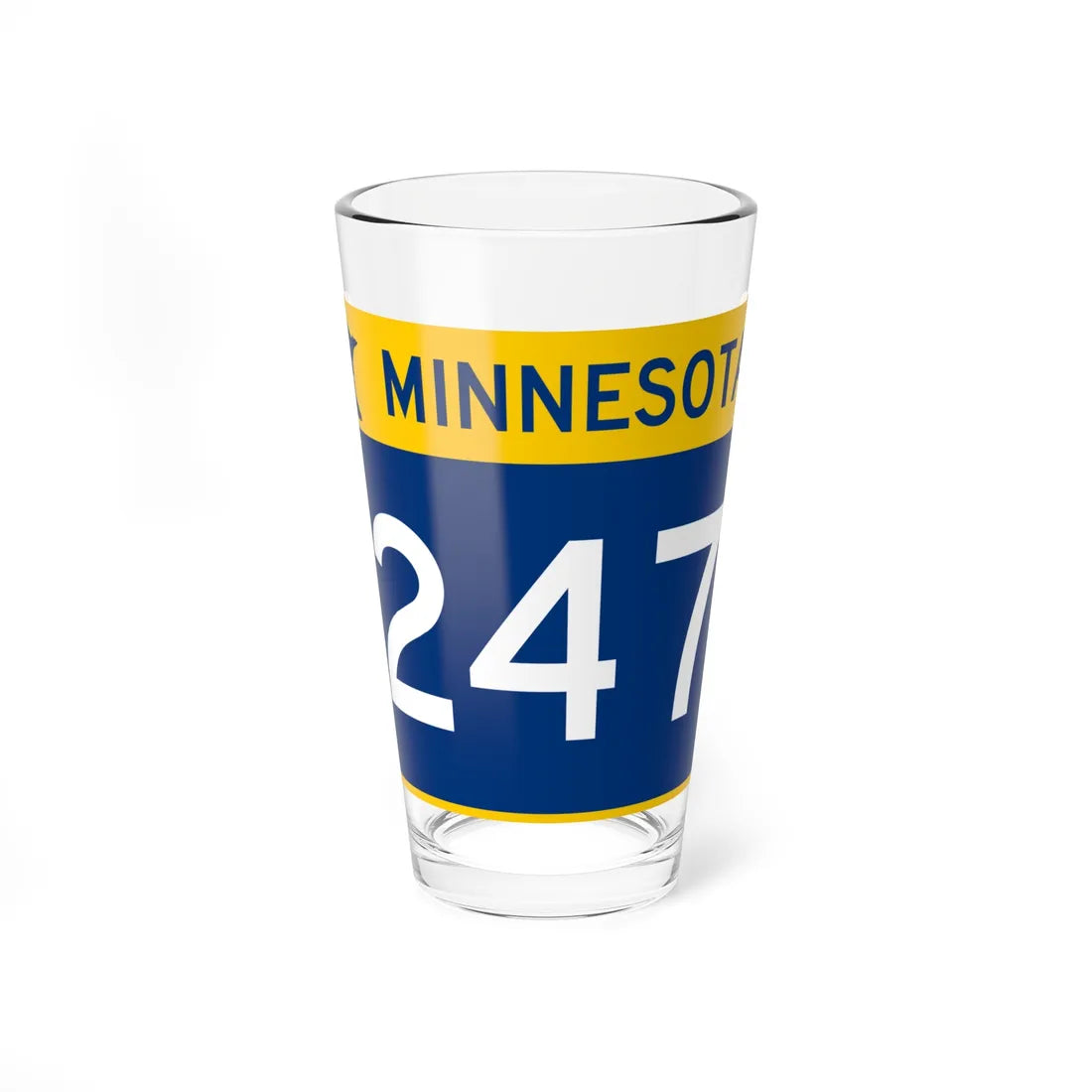 MN-247 wide (Minnesota) (Road Sign) Pint Glss 16oz - Go Mug Yourself