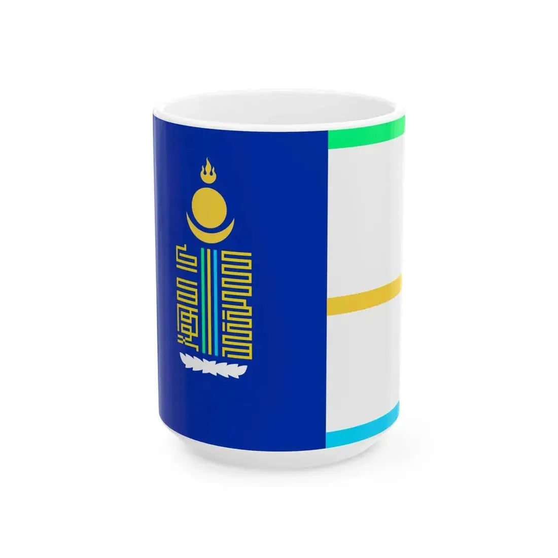 Mn flag Ovurhangai aymag (Mongolia) White Coffee Mug 15oz - Go Mug Yourself