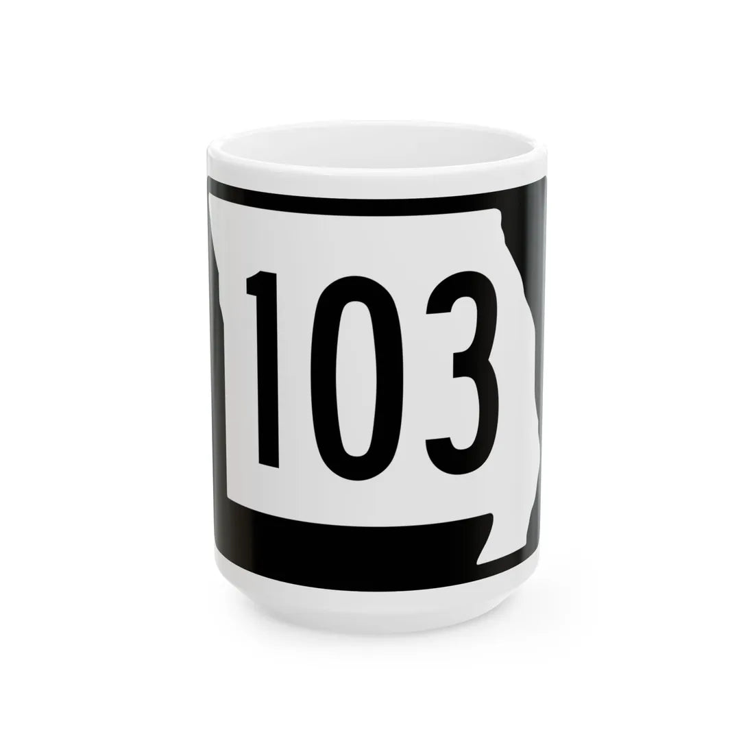 MO-103 (Missouri) (Road Sign) White Coffee Mug 15oz - Go Mug Yourself