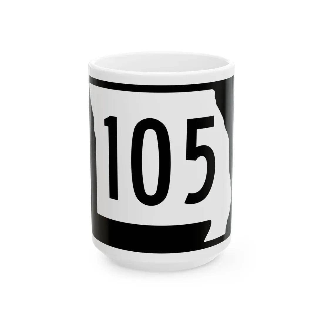 MO-105 (Missouri) (Road Sign) White Coffee Mug 15oz - Go Mug Yourself