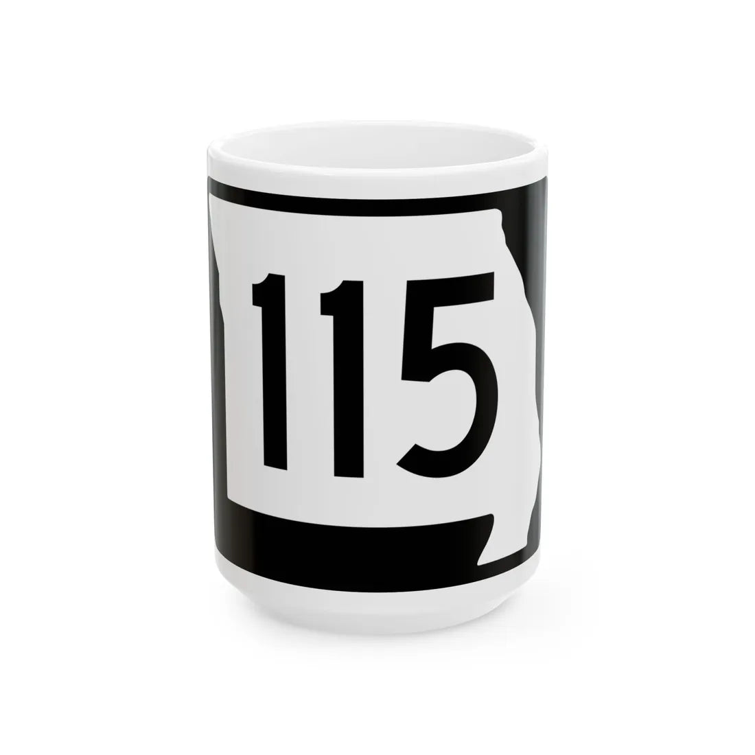 MO-115 (Missouri) (Road Sign) White Coffee Mug 15oz - Go Mug Yourself