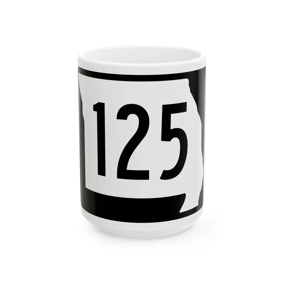MO-125 (Missouri) (Road Sign) White Coffee Mug 15oz - Go Mug Yourself