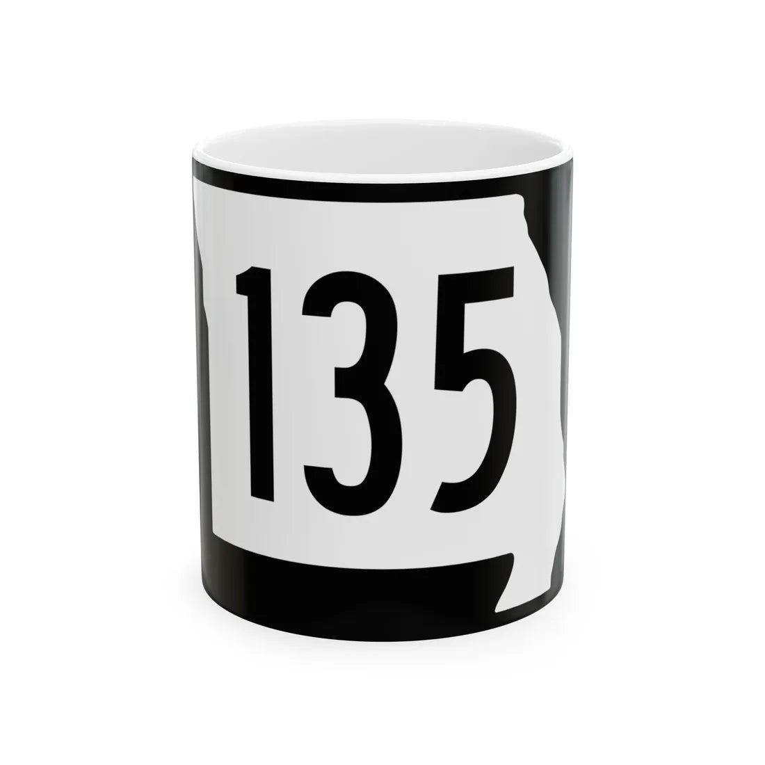 MO-135 (Missouri) (Road Sign) White Coffee Mug 11oz - Go Mug Yourself