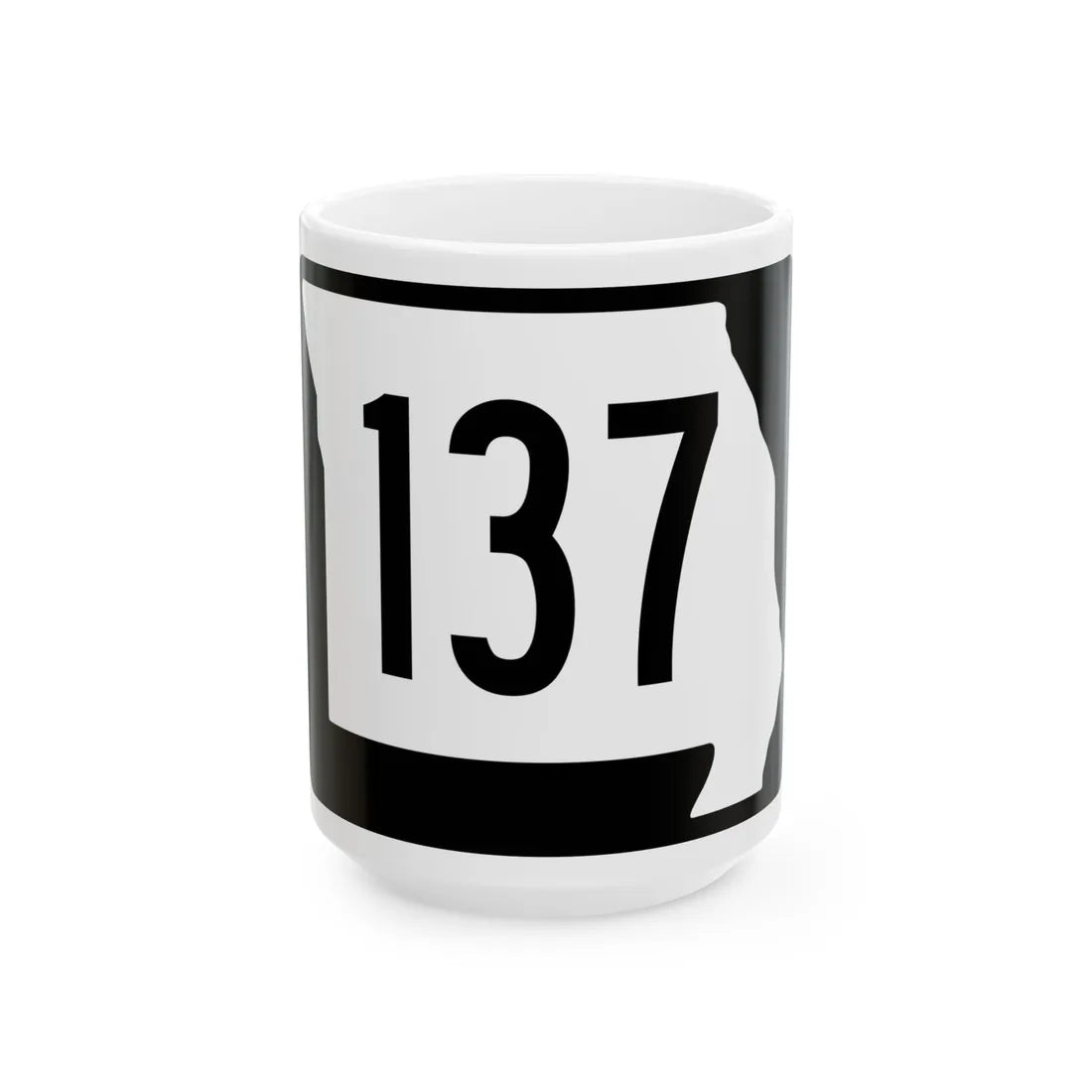 MO-137 (Missouri) (Road Sign) White Coffee Mug 15oz - Go Mug Yourself