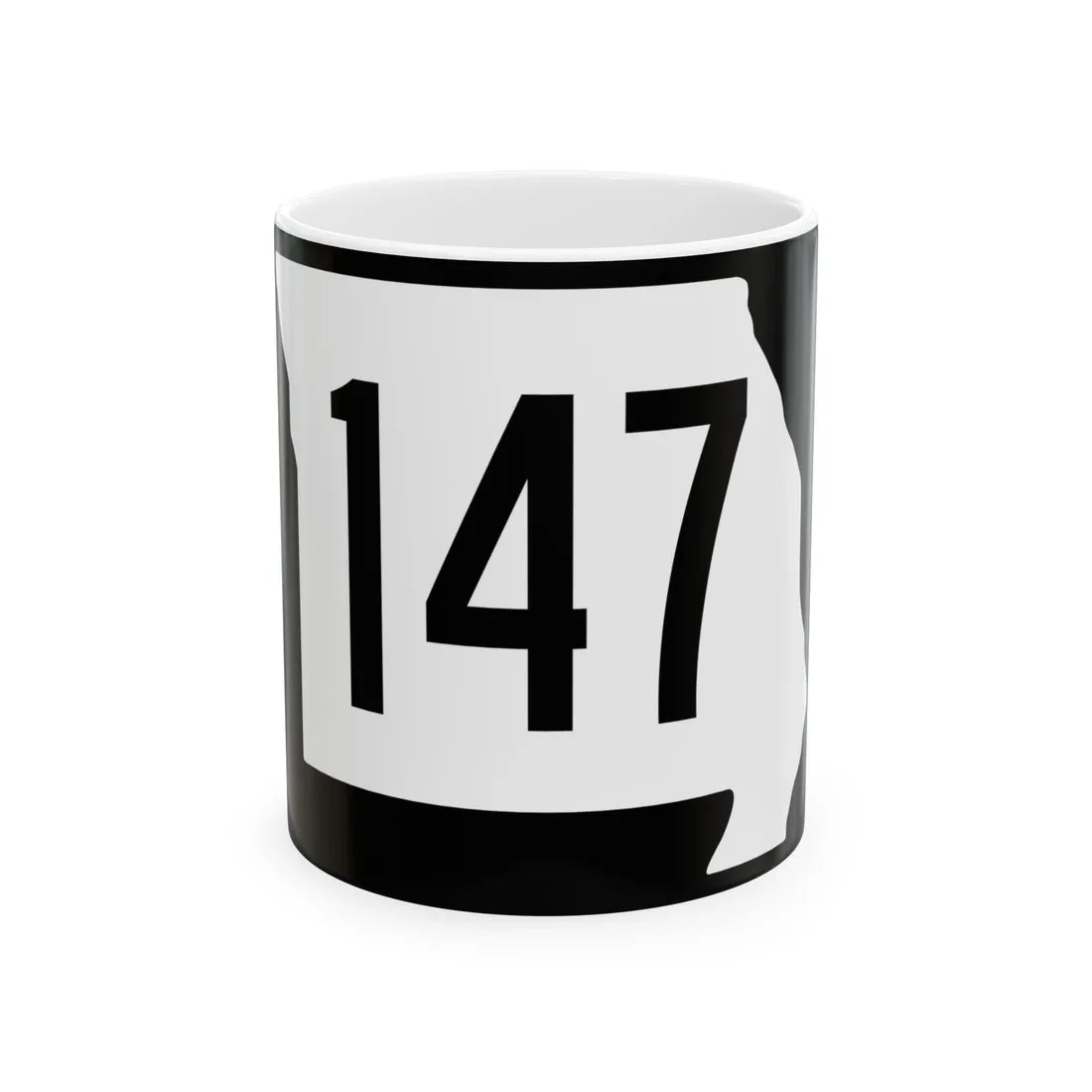 MO-147 (Missouri) (Road Sign) White Coffee Mug 11oz - Go Mug Yourself