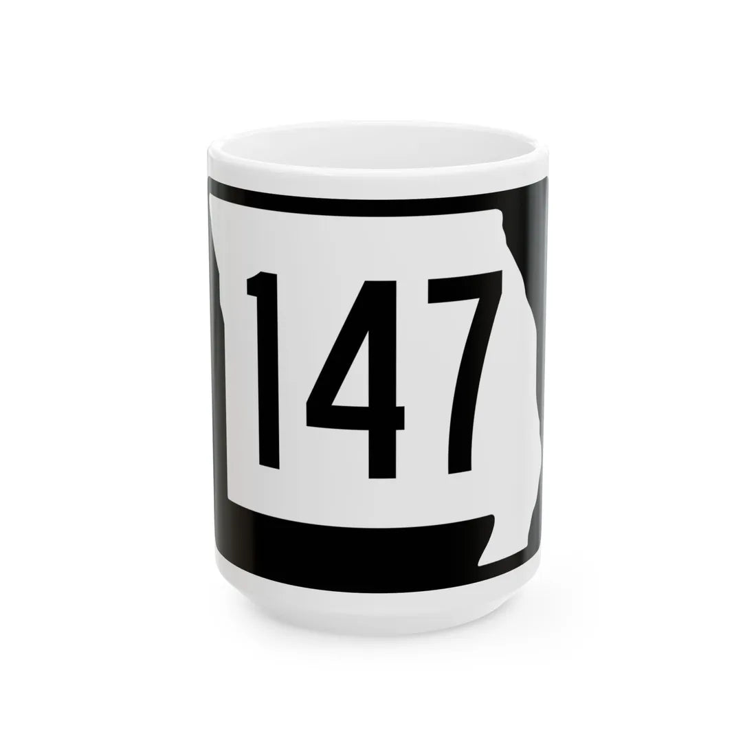 MO-147 (Missouri) (Road Sign) White Coffee Mug 15oz - Go Mug Yourself