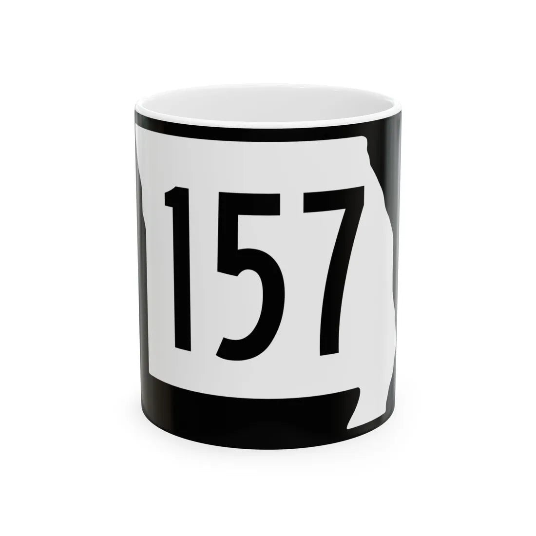 MO-157 (Missouri) (Road Sign) White Coffee Mug 11oz - Go Mug Yourself