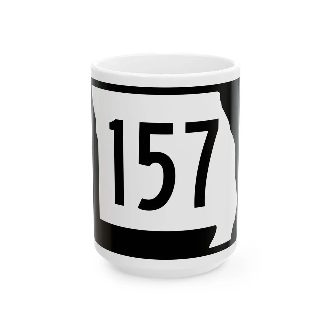 MO-157 (Missouri) (Road Sign) White Coffee Mug 15oz - Go Mug Yourself