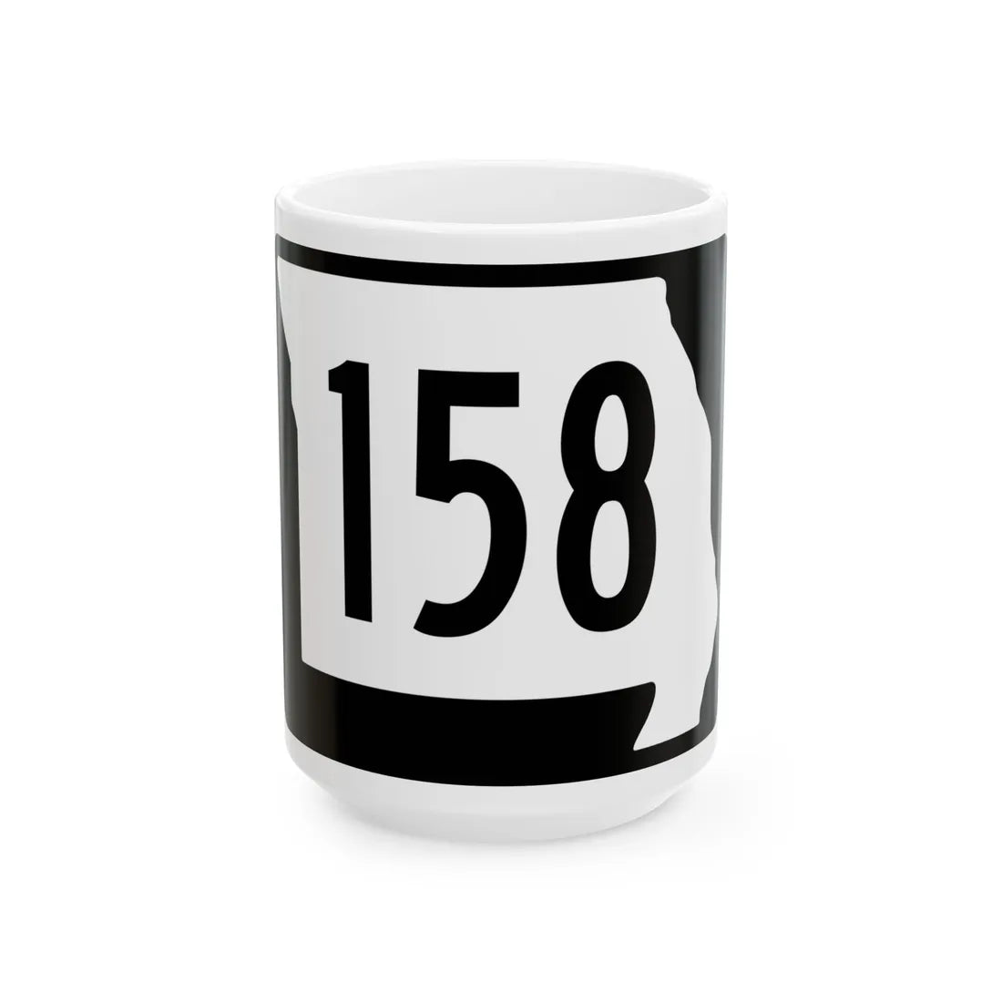 MO-158 (Missouri) (Road Sign) White Coffee Mug 15oz - Go Mug Yourself