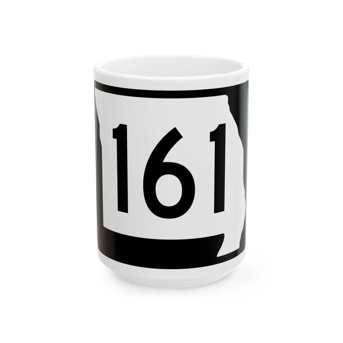 MO-161 (Missouri) (Road Sign) White Coffee Mug 15oz - Go Mug Yourself