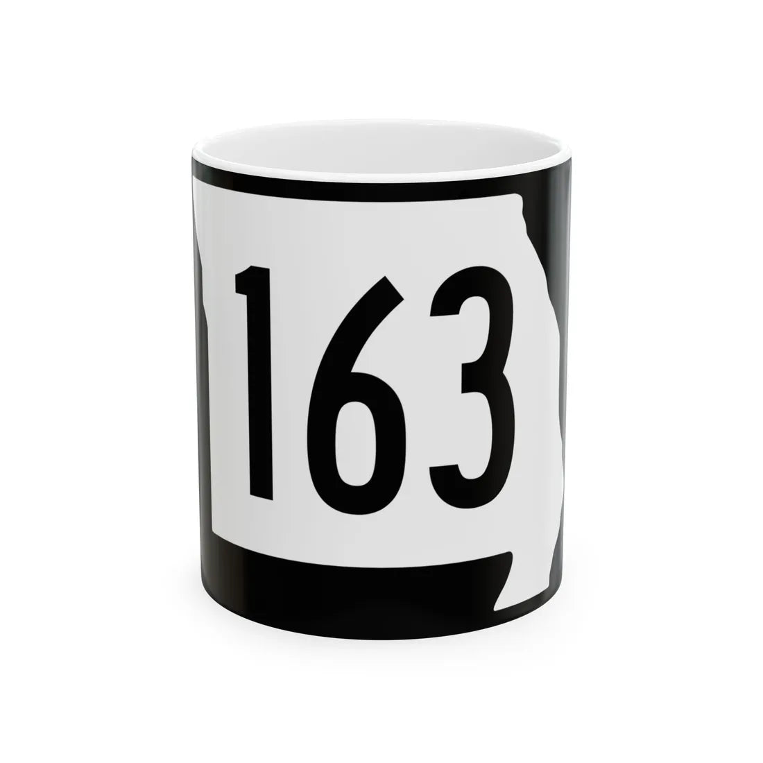 MO-163 (Missouri) (Road Sign) White Coffee Mug 11oz - Go Mug Yourself