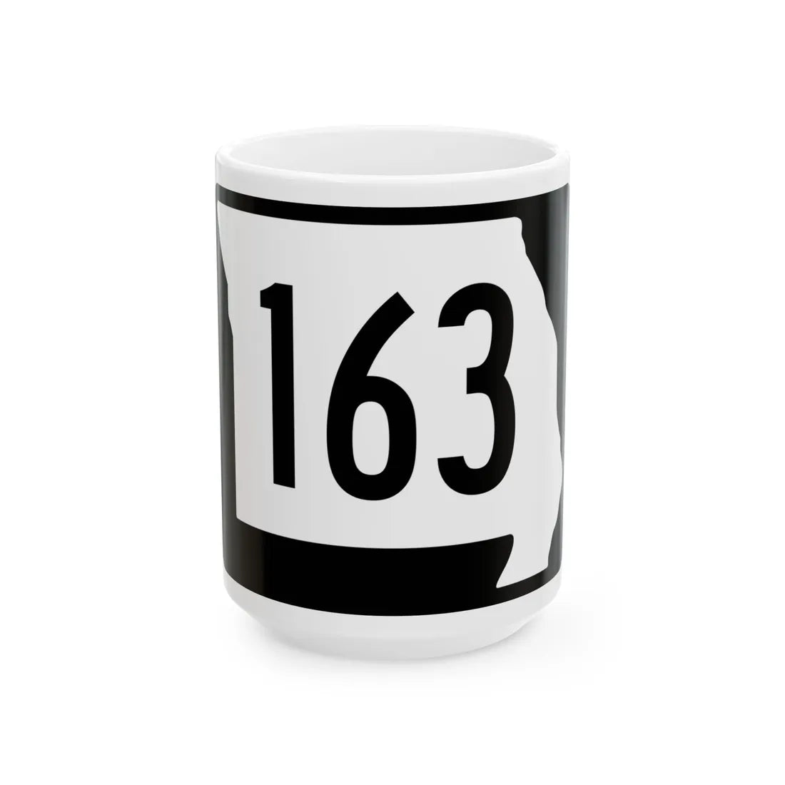 MO-163 (Missouri) (Road Sign) White Coffee Mug 15oz - Go Mug Yourself