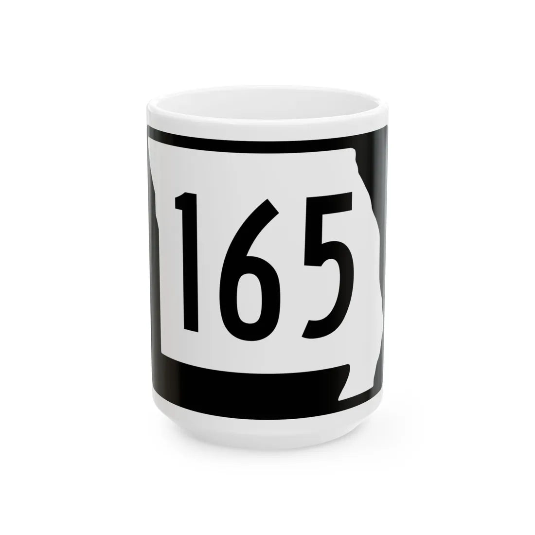 MO-165 (Missouri) (Road Sign) White Coffee Mug 15oz - Go Mug Yourself