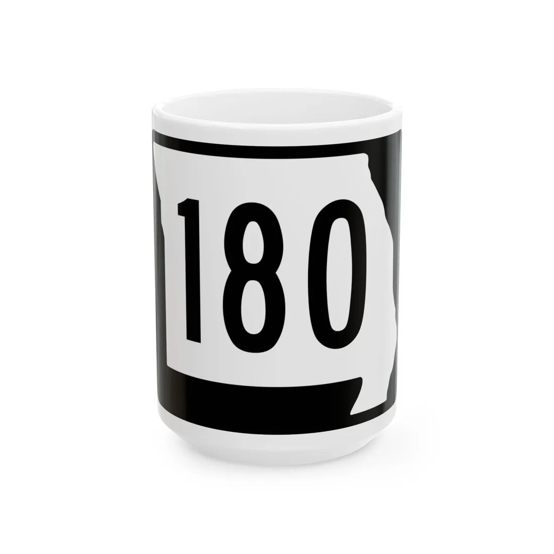 MO-180 (Missouri) (Road Sign) White Coffee Mug 15oz - Go Mug Yourself