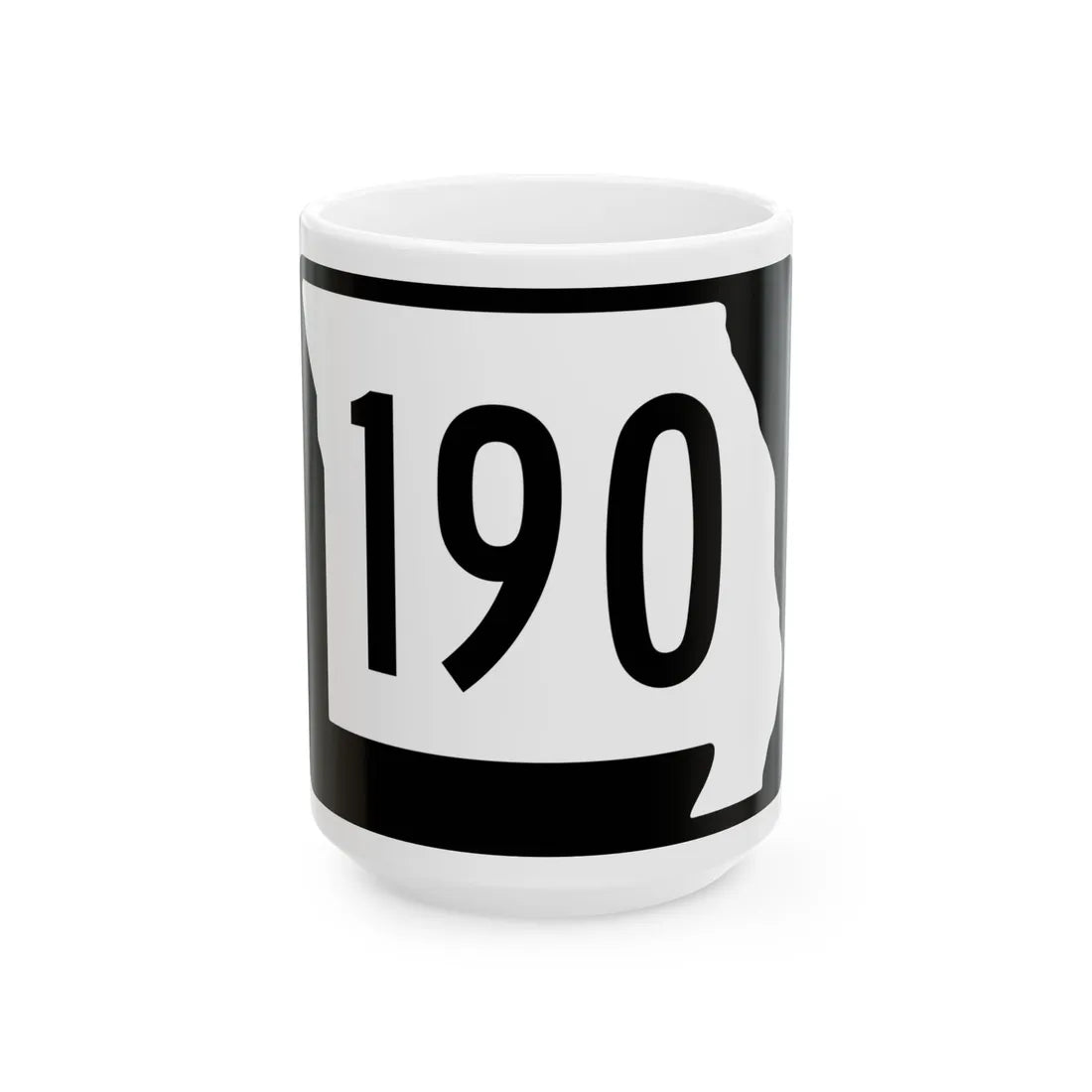 MO-190 (Missouri) (Road Sign) White Coffee Mug 15oz - Go Mug Yourself