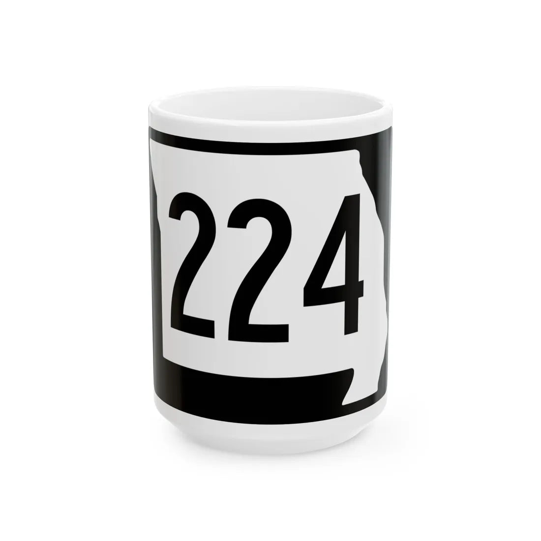 MO-224 (Missouri) (Road Sign) White Coffee Mug 15oz - Go Mug Yourself
