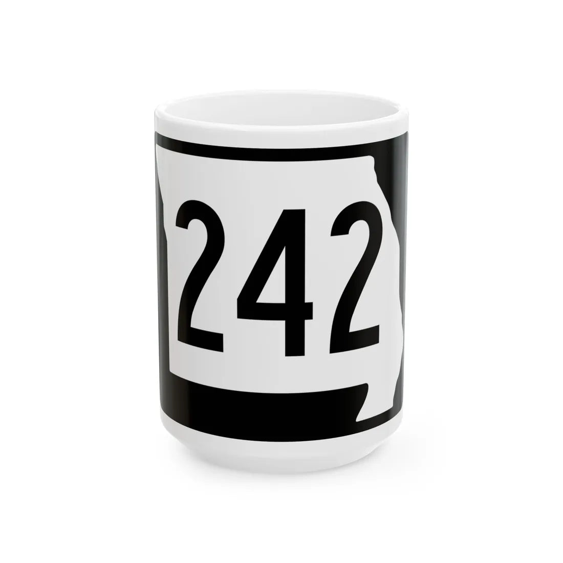MO-242 (Missouri) (Road Sign) White Coffee Mug 15oz - Go Mug Yourself