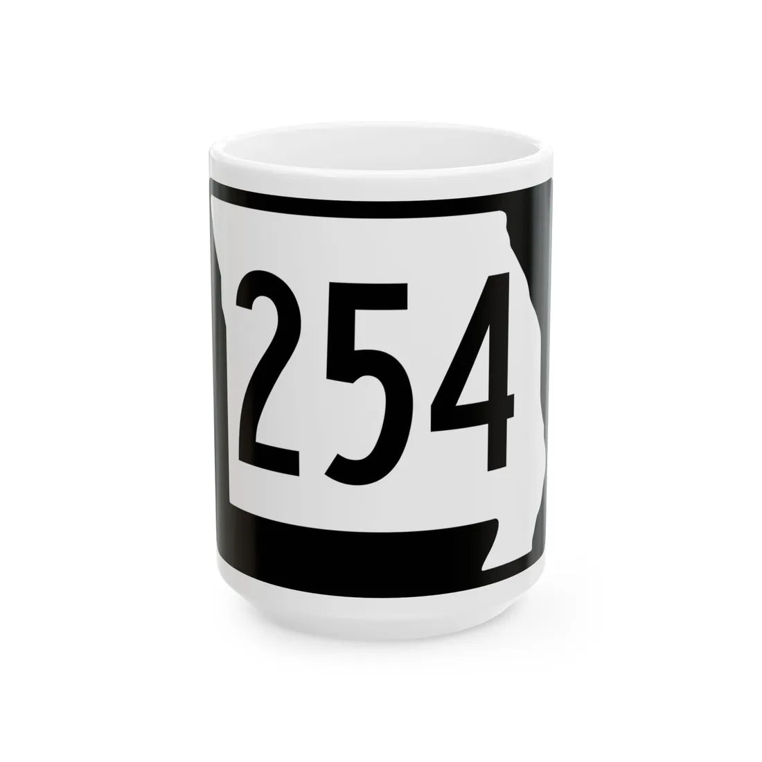 MO-254 (Missouri) (Road Sign) White Coffee Mug 15oz - Go Mug Yourself